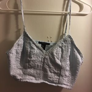 FOREVER 21 CROP TOP SPAGHETTI STRING BLUE